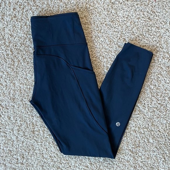 lululemon athletica Pants - Lululemon Navy Blue Fast & Free 25" Leggings